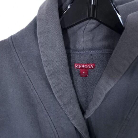Merona Sweatshirt Size Medium Gray Button Up with Pockets #025 - Picture 4 of 7